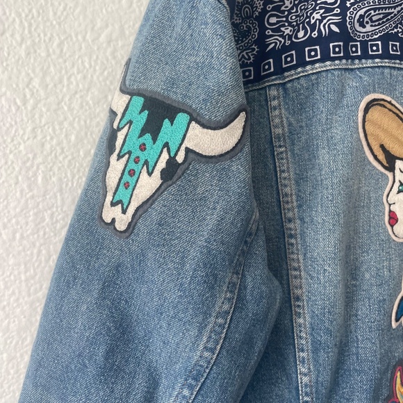 Custom Patch Western Denim Jean Jacket - Picture 12 of 12